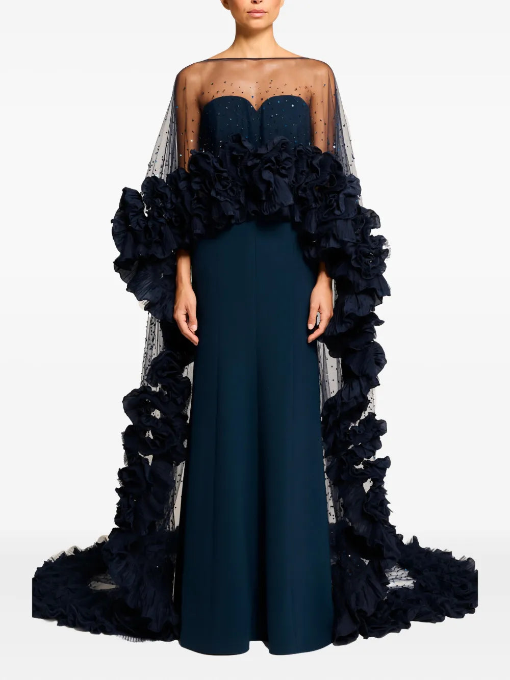 Jenny Packham Petal Bloom Ruffle Detailed Cape