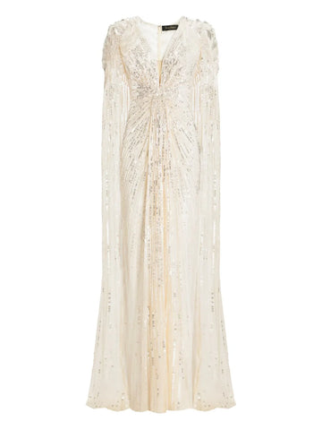 Jenny Packham Goldfinger Sequin Embellished Maxi Dress