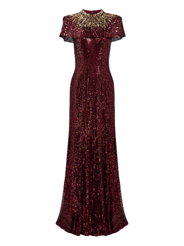 Jenny Packham Radiant Sequin Embellished Gown