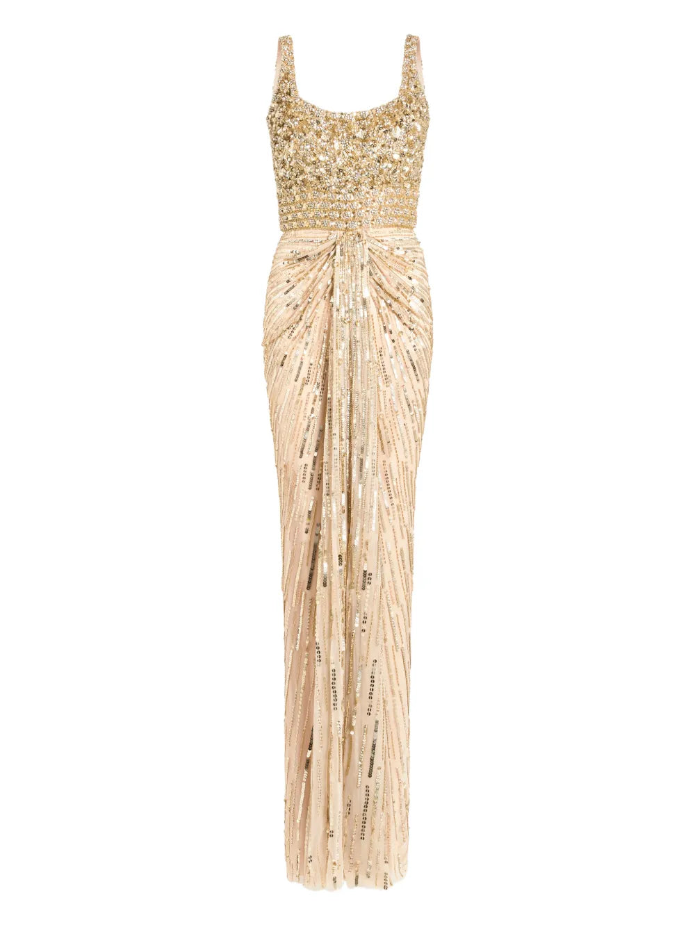 Jenny Packham Embellished Draped Elixir Dress