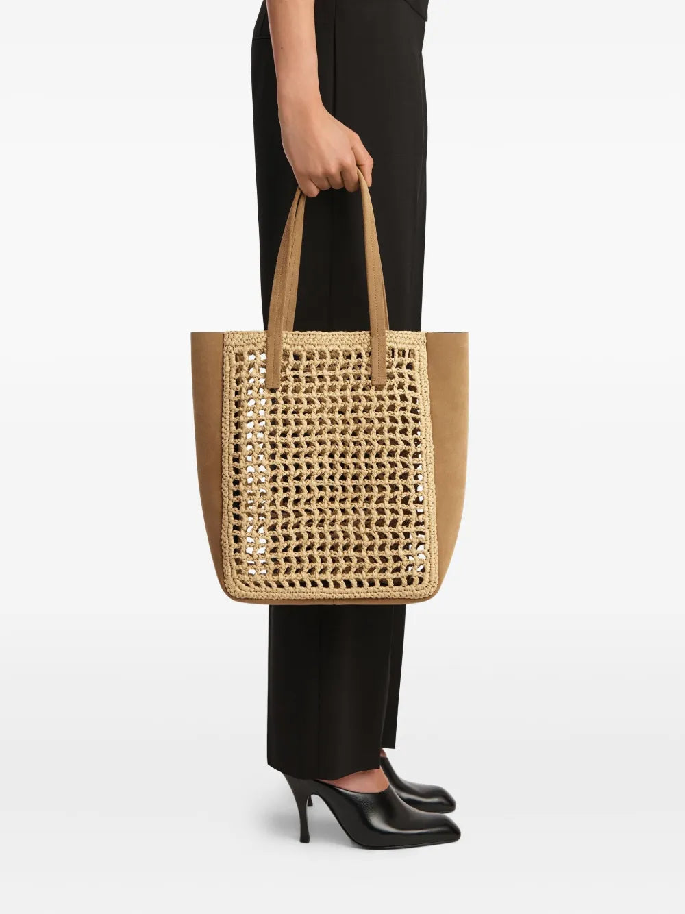 Khaite Small Zoe Woven Panel Tote Bag