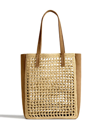 Khaite Small Zoe Woven Panel Tote Bag