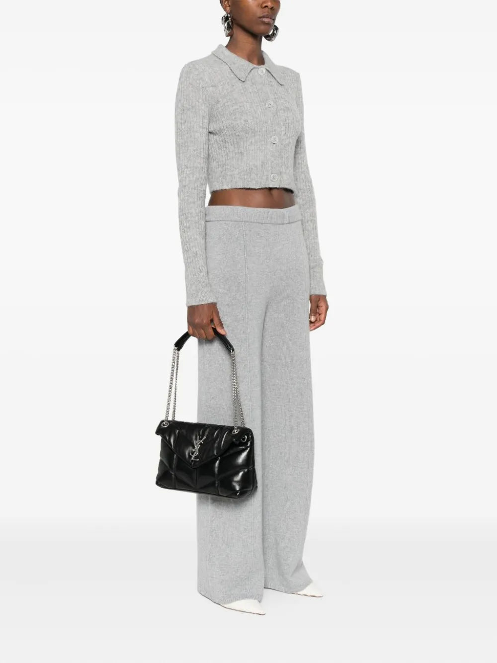 Saint Laurent Quilted Logo Plaque Shoulder Bag