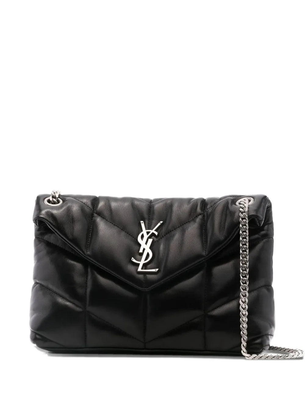 Saint Laurent Quilted Logo Plaque Shoulder Bag