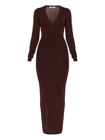 Entire Studios V Neck Long Sleeve Midi Dress