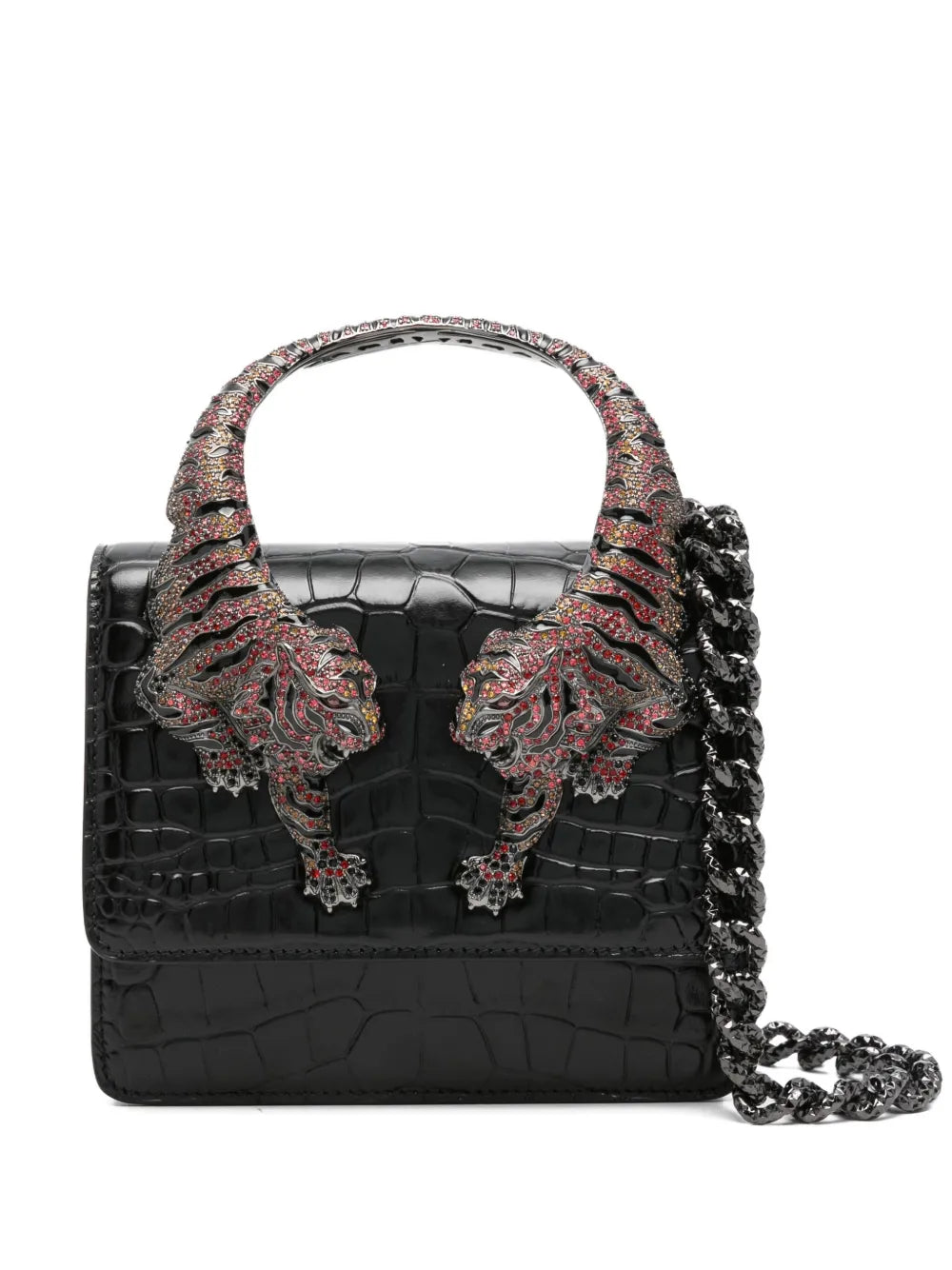 Roberto Cavalli Tiger Embellished Shoulder Bag
