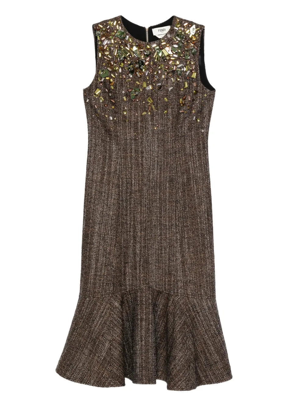 Fendi Embellished Ruffled Dress