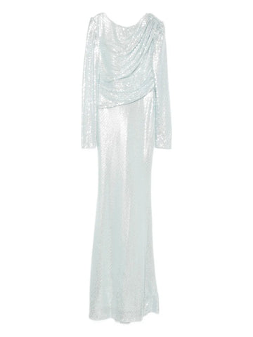 Atu Body Couture Sequin Embellished Drapped Maxi Dress