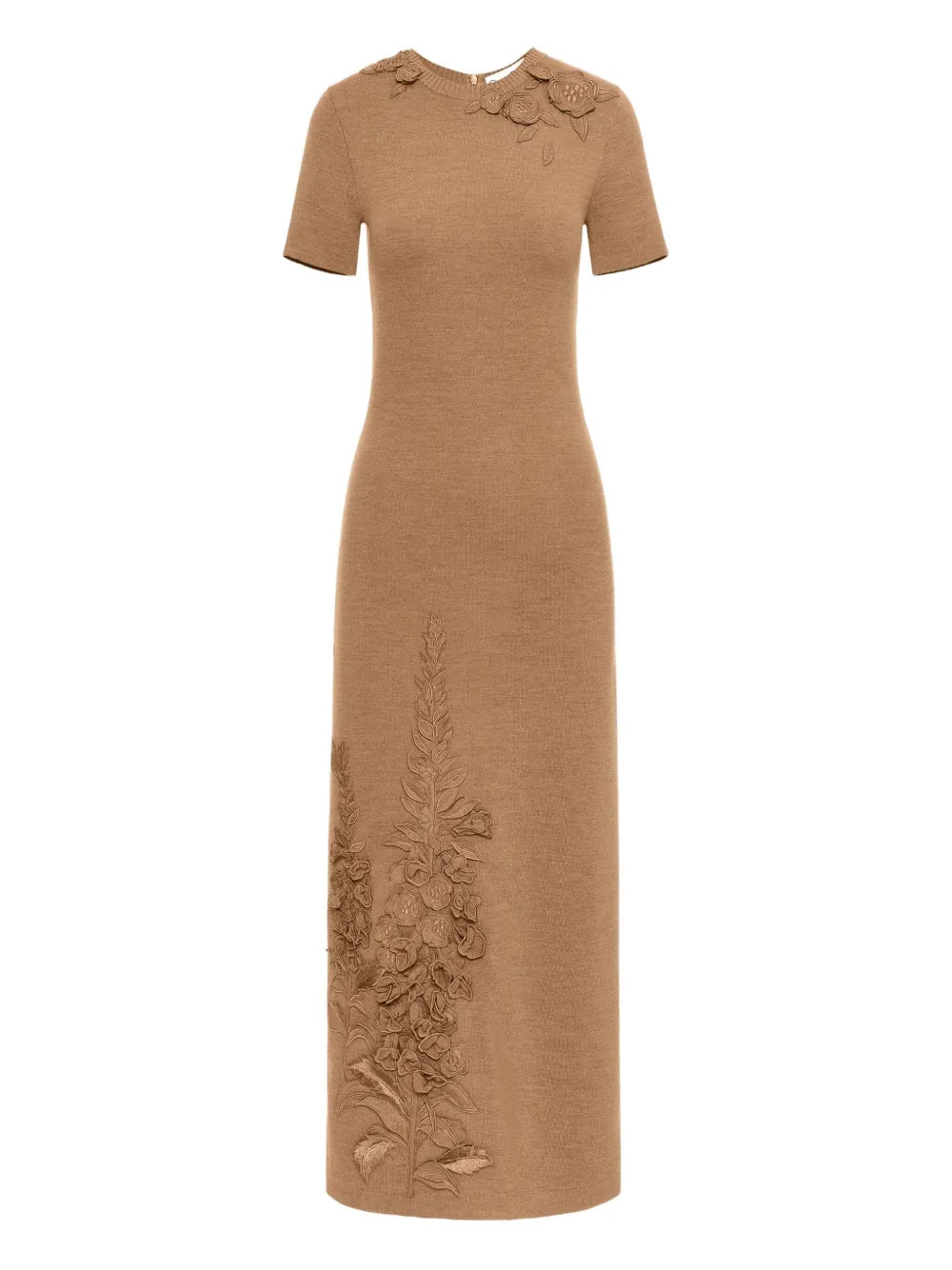 Oscar De La Renta Foxglove Embroidered Dress