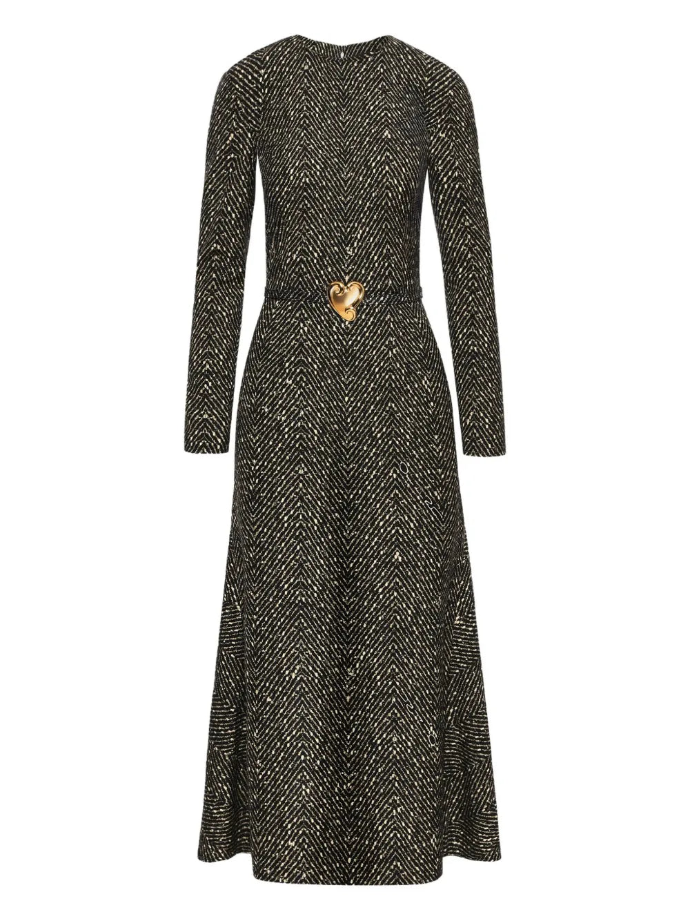 Oscar De La Renta Heart Belt Midi Dress