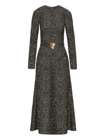 Oscar De La Renta Heart Belt Midi Dress