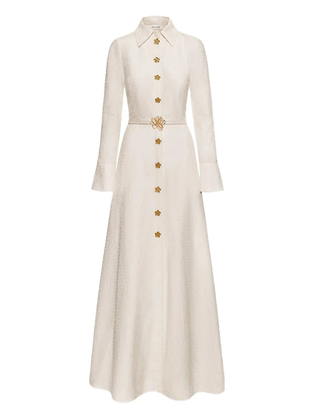 Oscar De La Renta Long Sleeve Maxi Dress