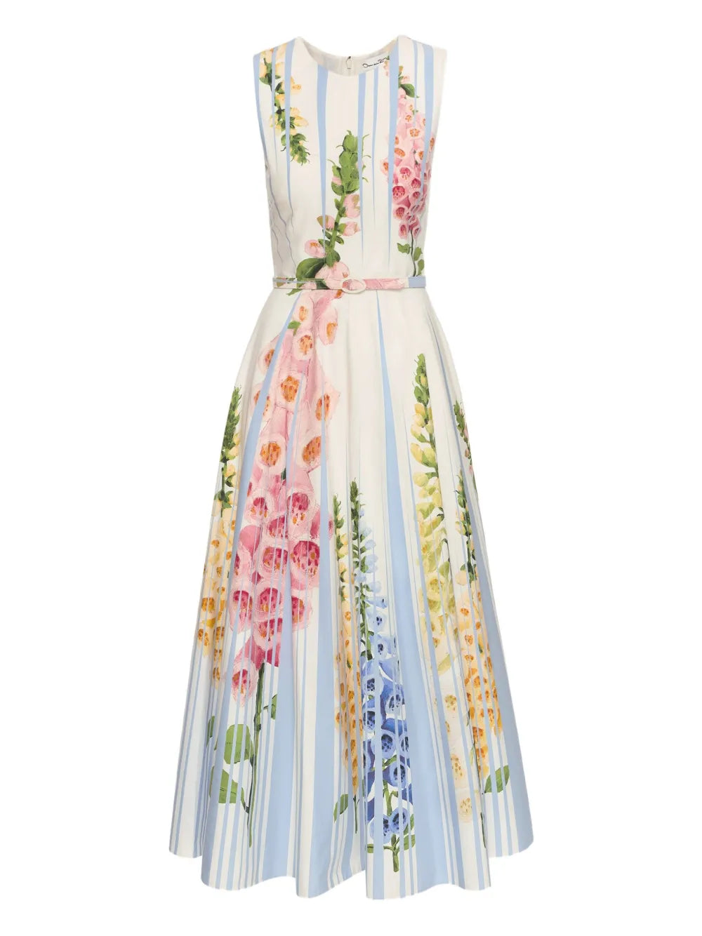 Oscar De La Renta Foxglove Trompe Loeil Dress