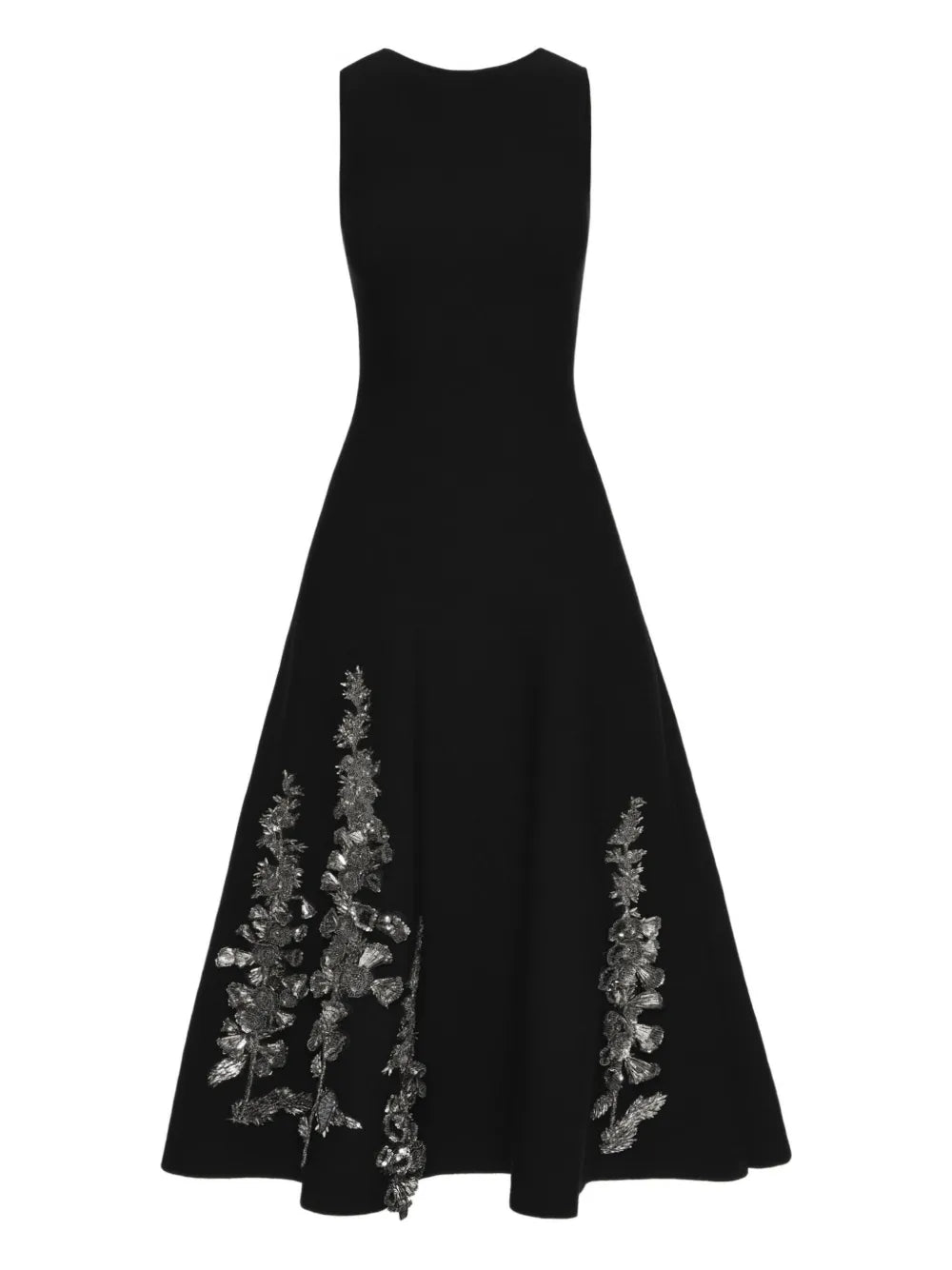 Oscar De La Renta Foxglove Sequin Embellished Dress