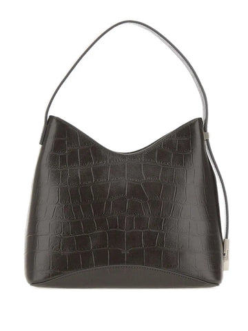 Osoi Crocodile Effect Leather Shoulder Bag