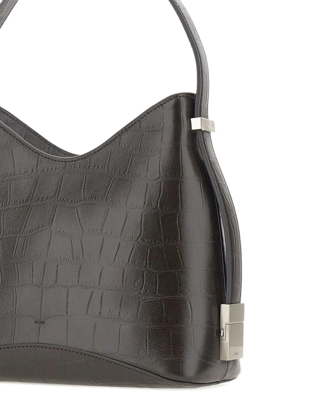 Osoi Crocodile Effect Leather Shoulder Bag
