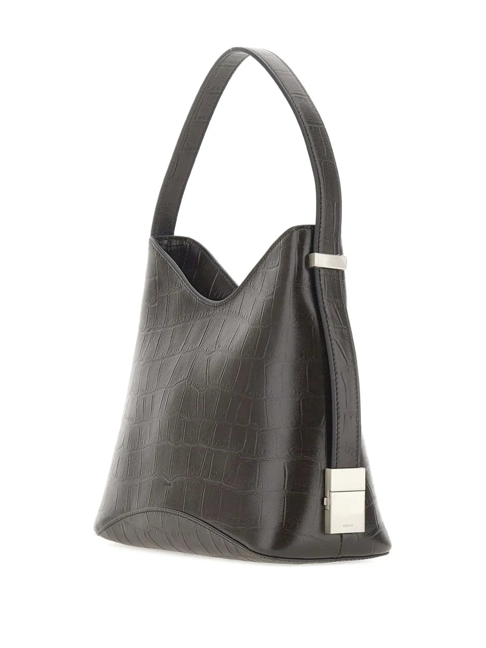 Osoi Crocodile Effect Leather Shoulder Bag