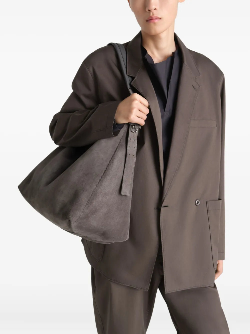 Lemaire Belted Suede Shoulder Bag