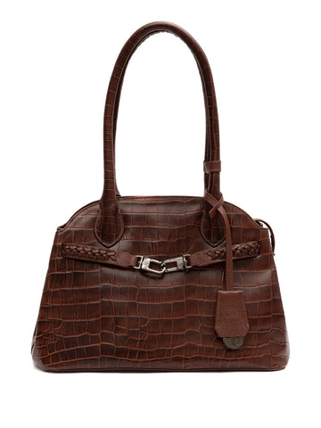 Isla Braided Crocodile Effect Shoulder Bag