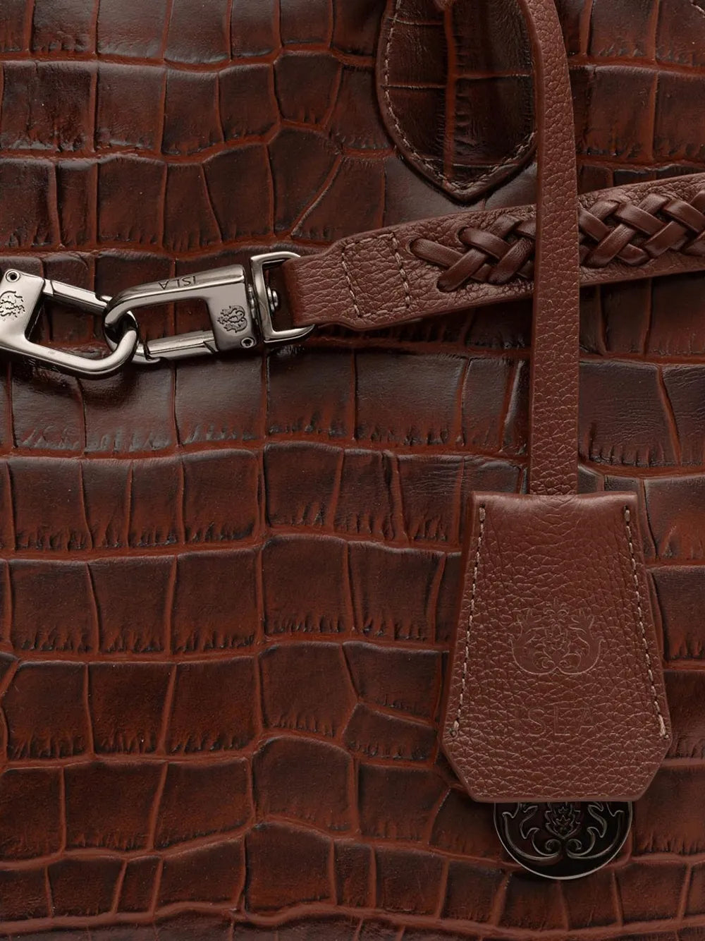 Isla Braided Crocodile Effect Shoulder Bag