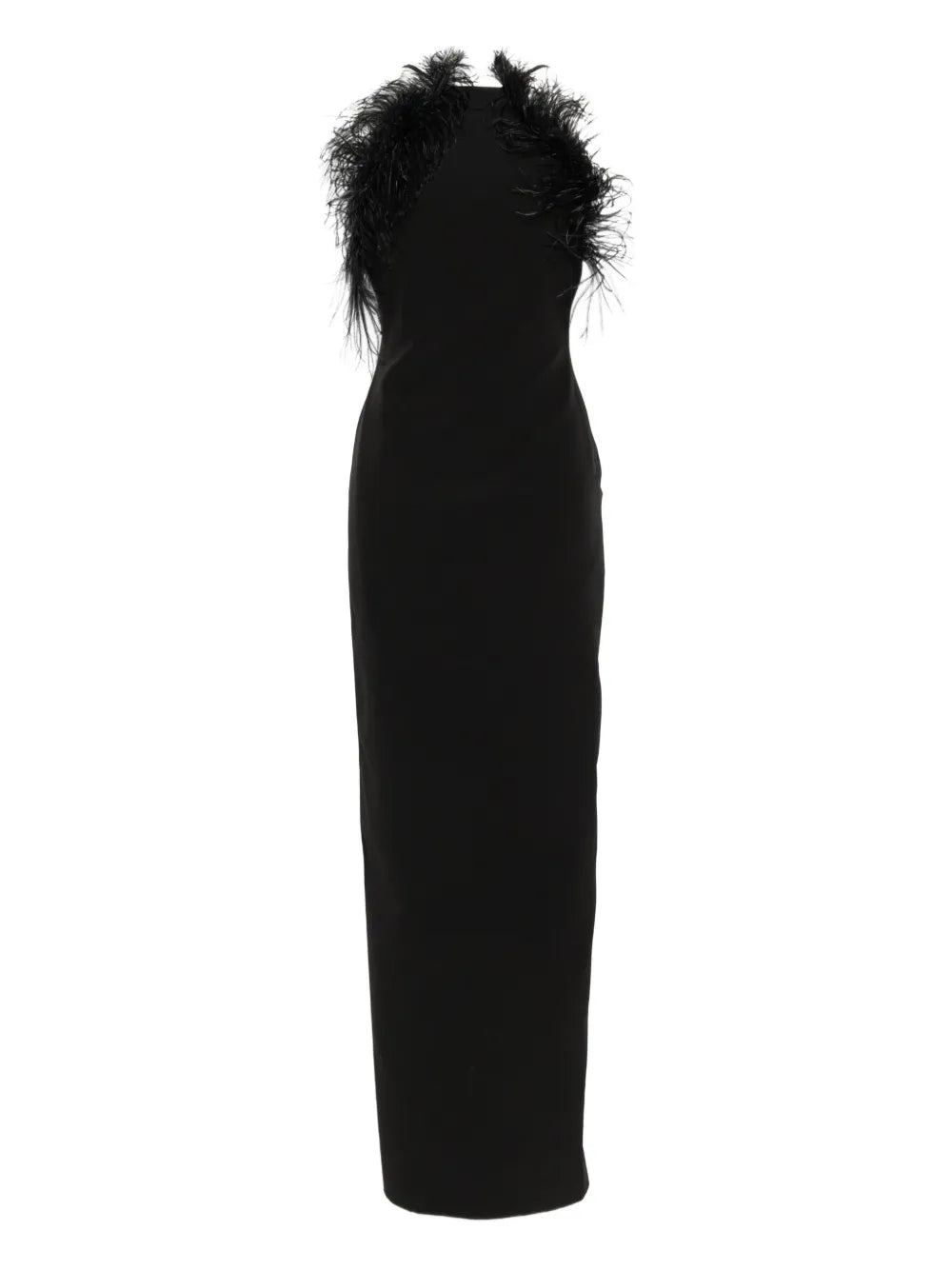 The Attico Feather Trim Maxi Dress