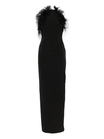 The Attico Feather Trim Maxi Dress