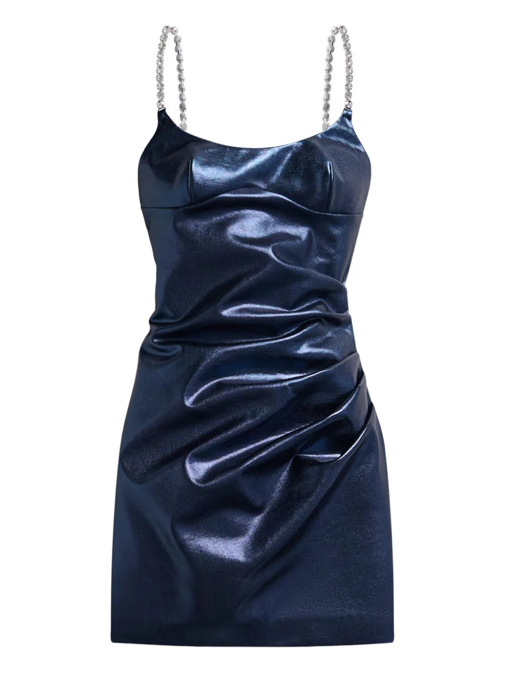 Area Crystal Strap Metallic Mini Dress