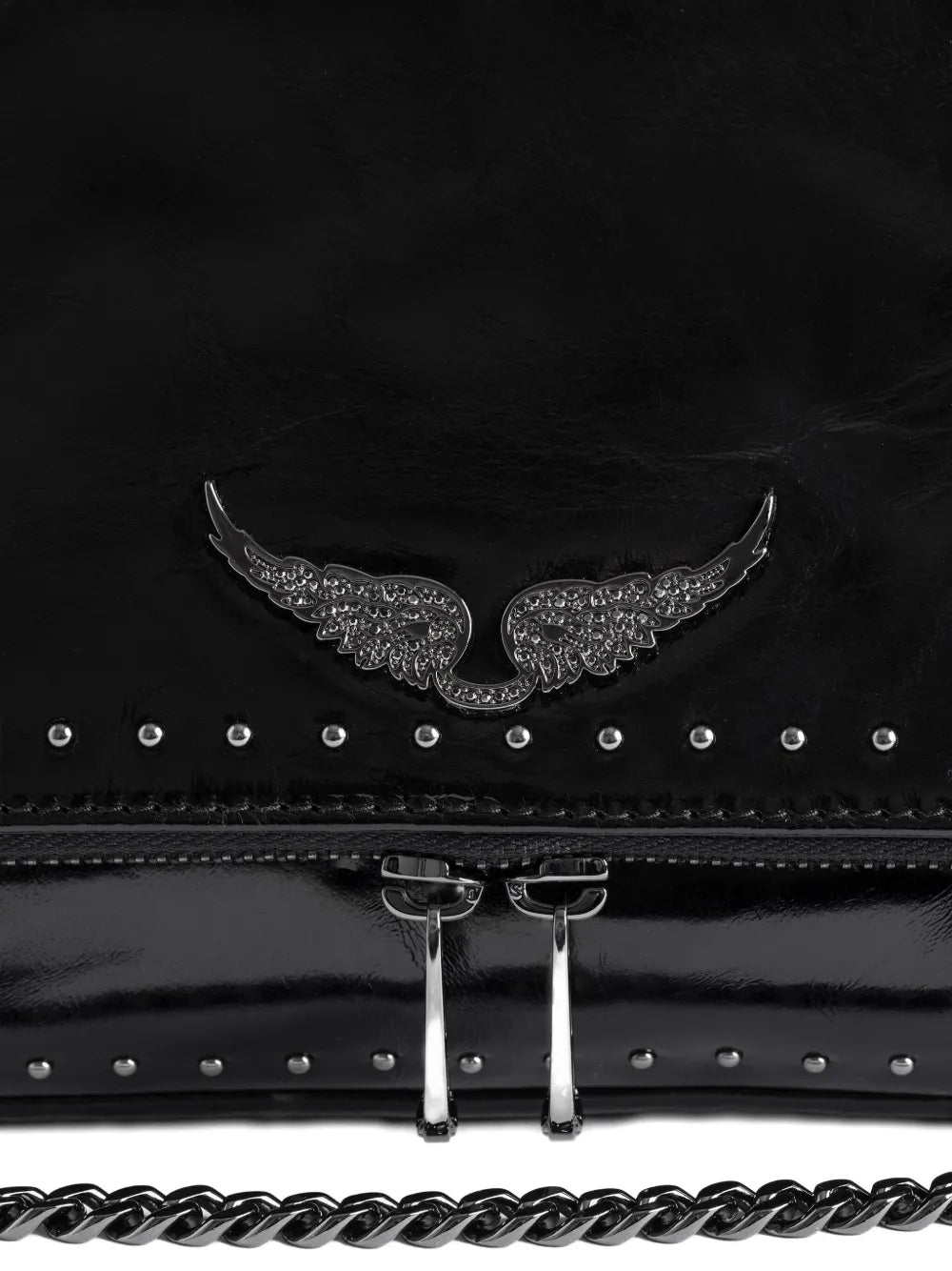Zadigvoltaire Rocky Ii Studs Leather Shoulder Bag