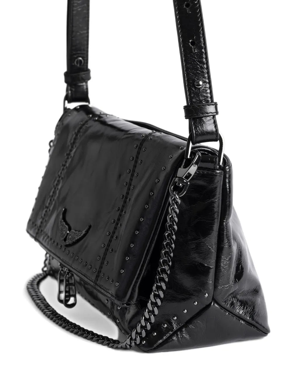 Zadigvoltaire Rocky Ii Studs Leather Shoulder Bag