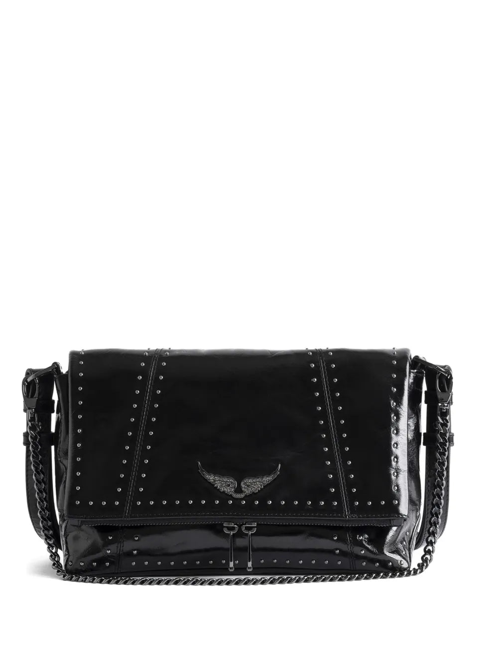 Zadigvoltaire Rocky Ii Studs Leather Shoulder Bag