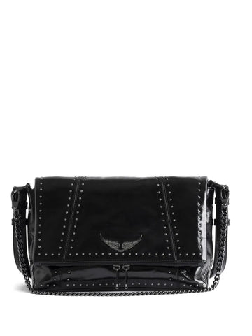 Zadigvoltaire Rocky Ii Studs Leather Shoulder Bag