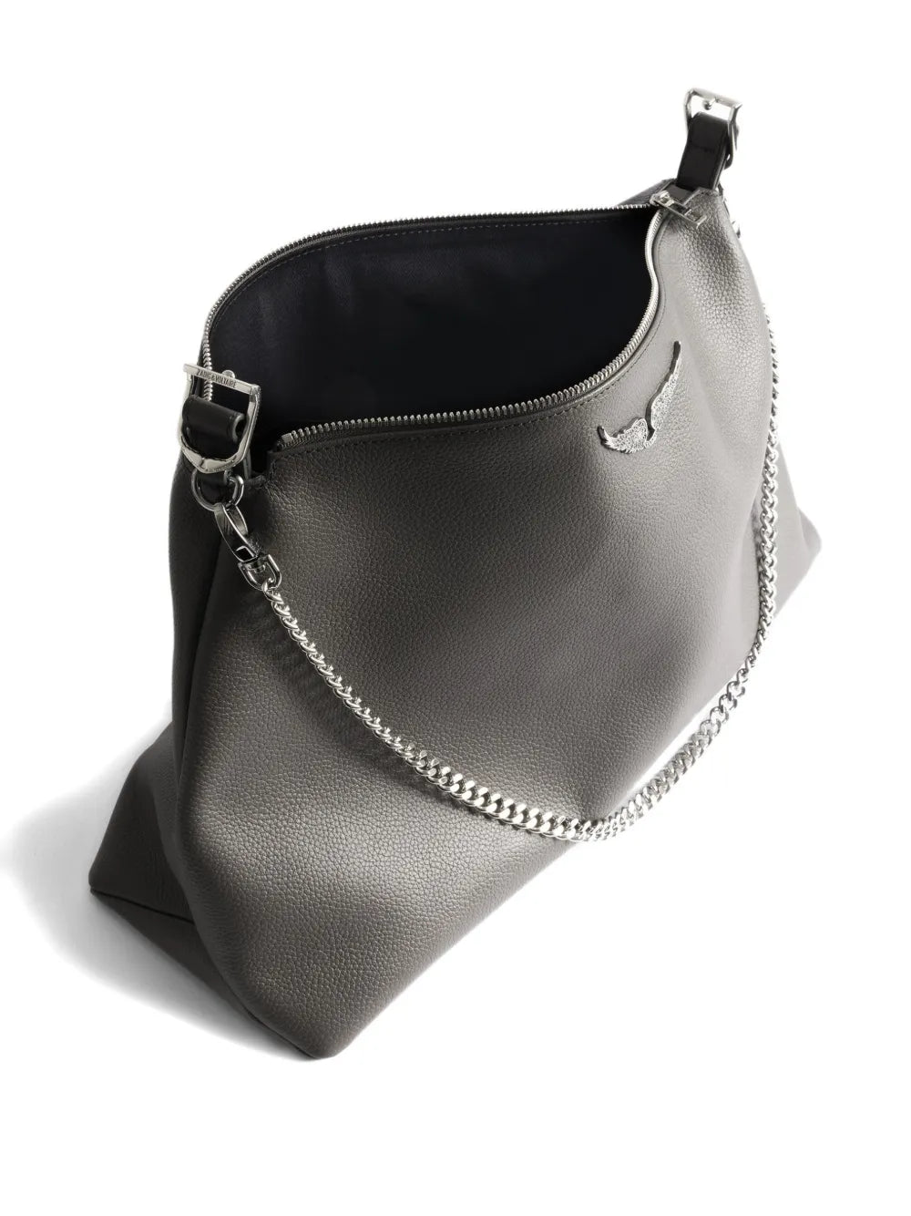 Zadigvoltaire Jim Grained Leather Shoulder Bag