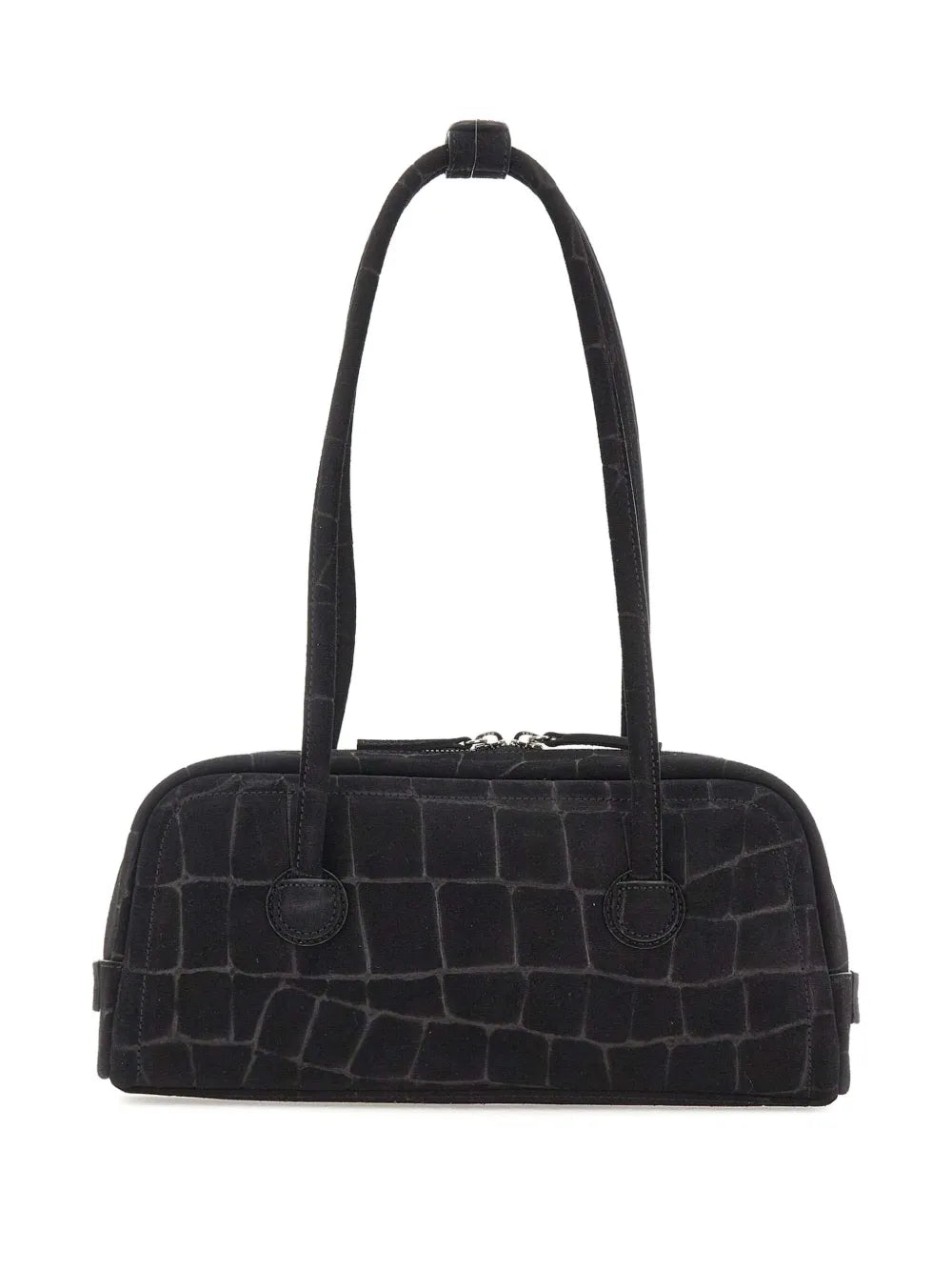 Marge Sherwood Soft Boston Croc Effect Suede Shoulder Bag