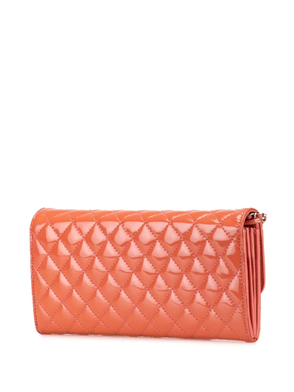 Chanel Pre Owned 2010 2011 Quilted Patent Brilliant East West Wallet On Chain Shoulder Bag