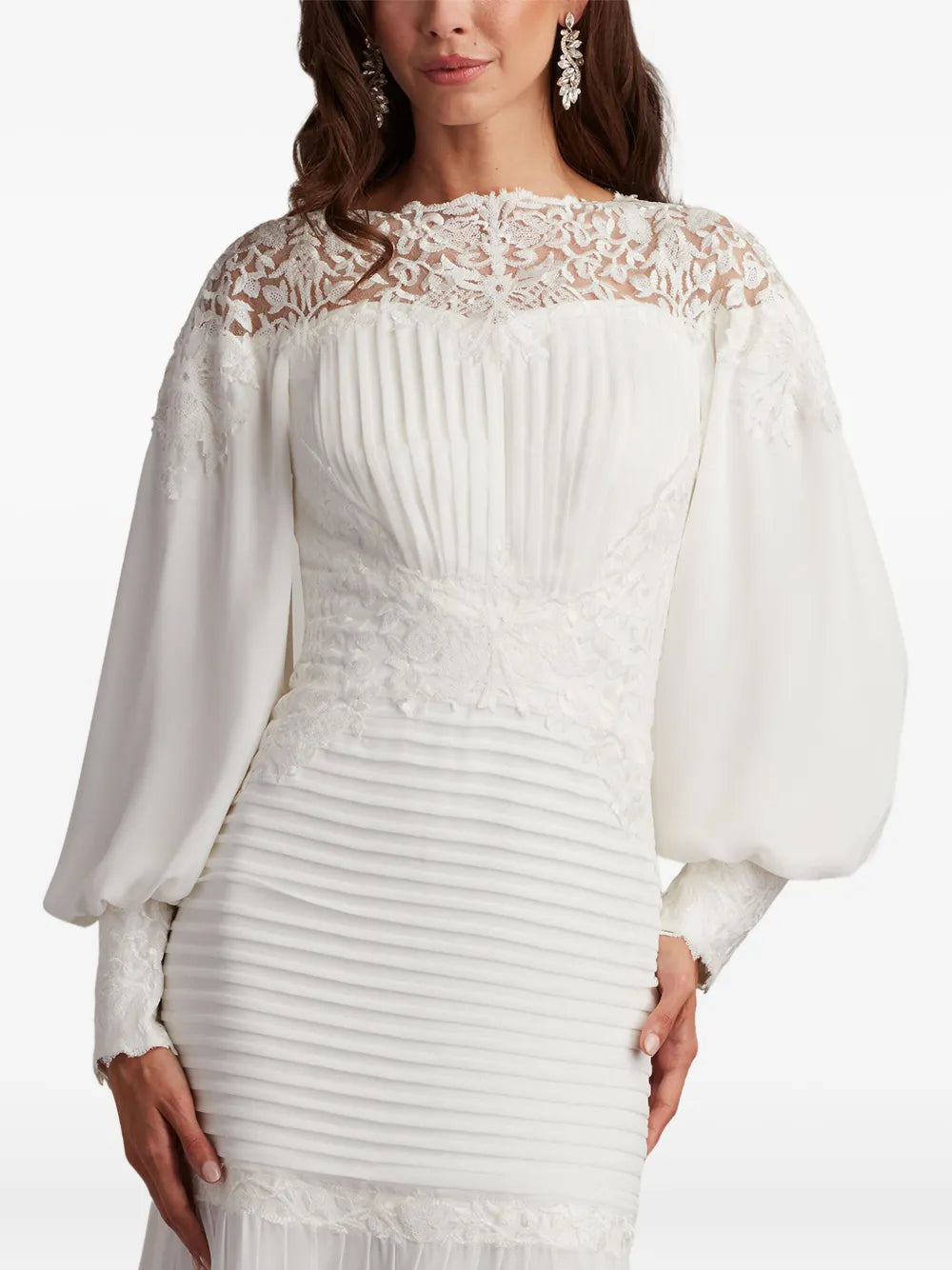 Tadashi Shoji Silverado Lace Pleated Dress