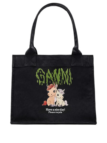 Ganni Graphic Print Shoulder Bag