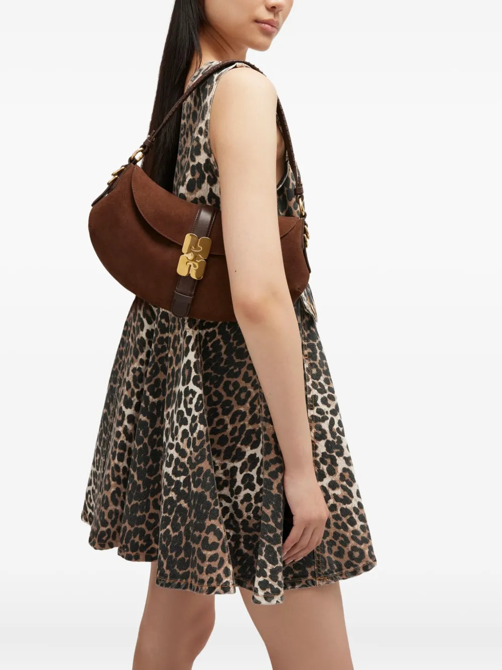 Ganni Logo Plaque Shoulder Bag