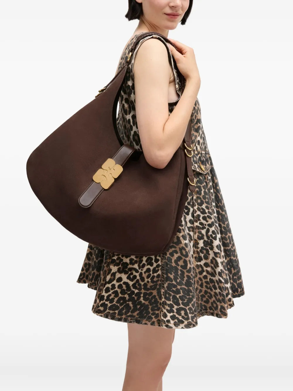 Ganni Logo Plaque Shoulder Bag
