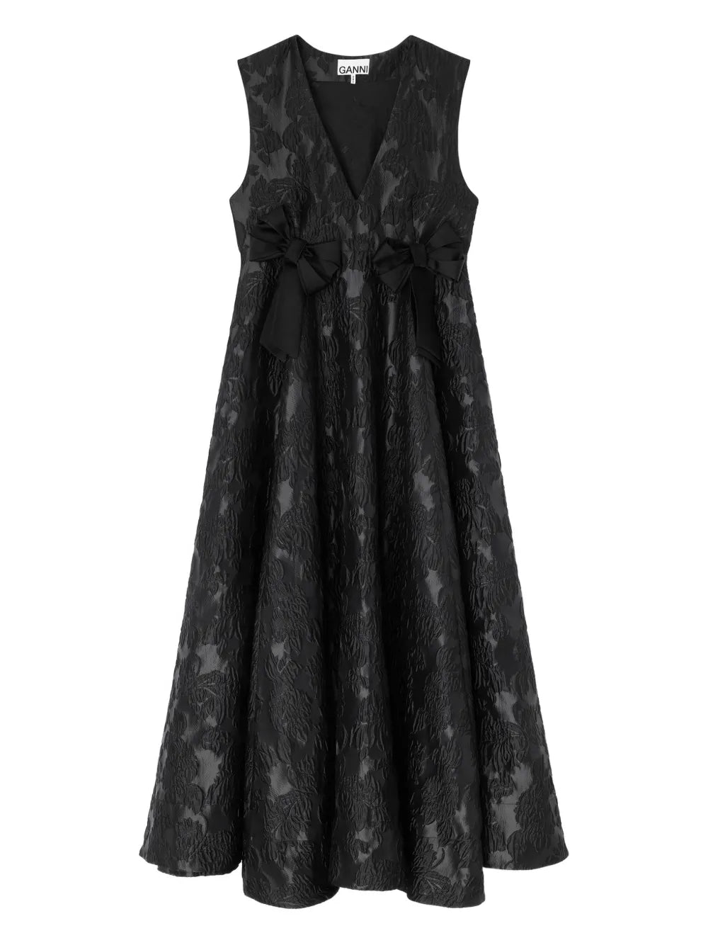 Ganni Floral Bow Midi Dress