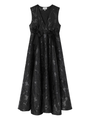 Ganni Floral Bow Midi Dress