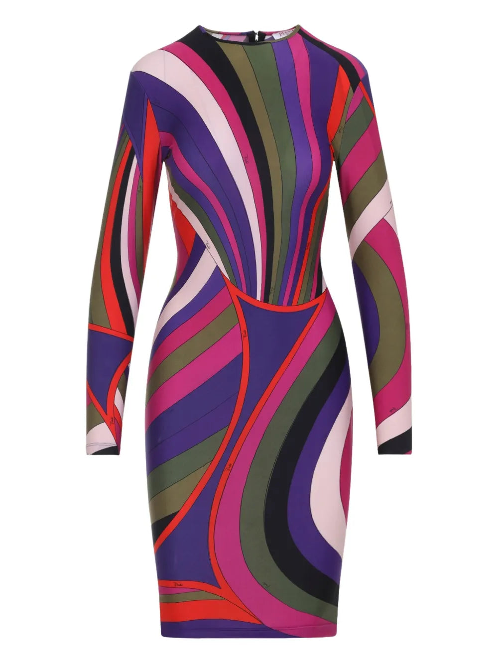 Pucci Long Sleeve Swirl Pattern Dress