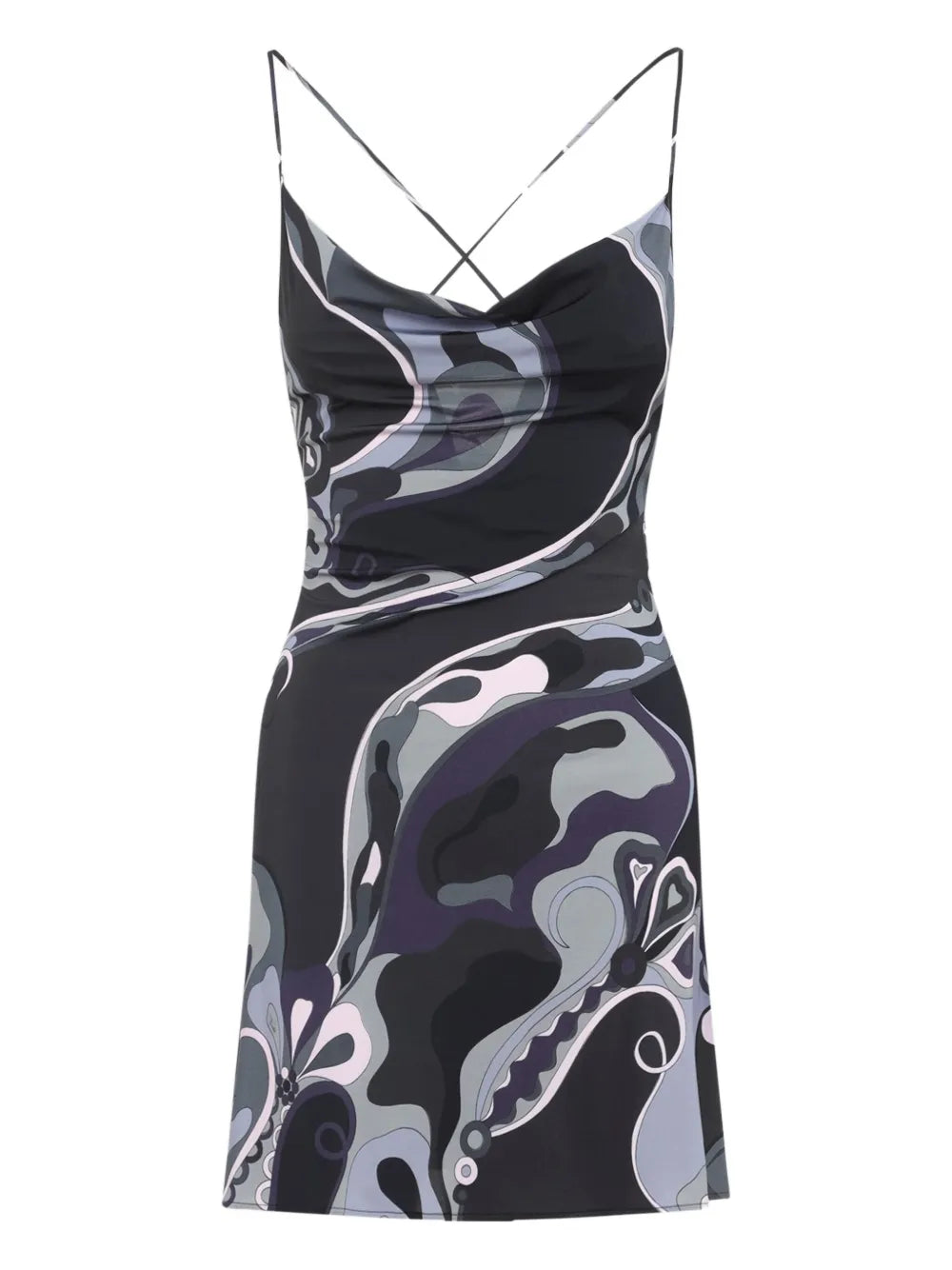 Pucci Cowl Neck Abstract Print Dress