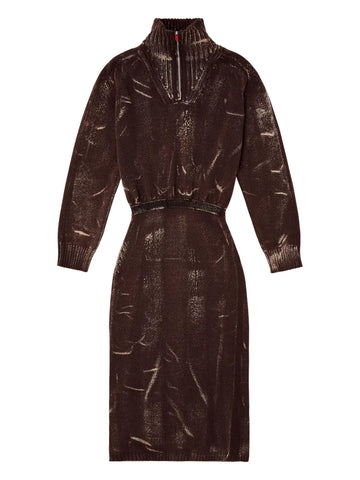 Diesel M Marcelle Zipped Turtleneck Midi Dress