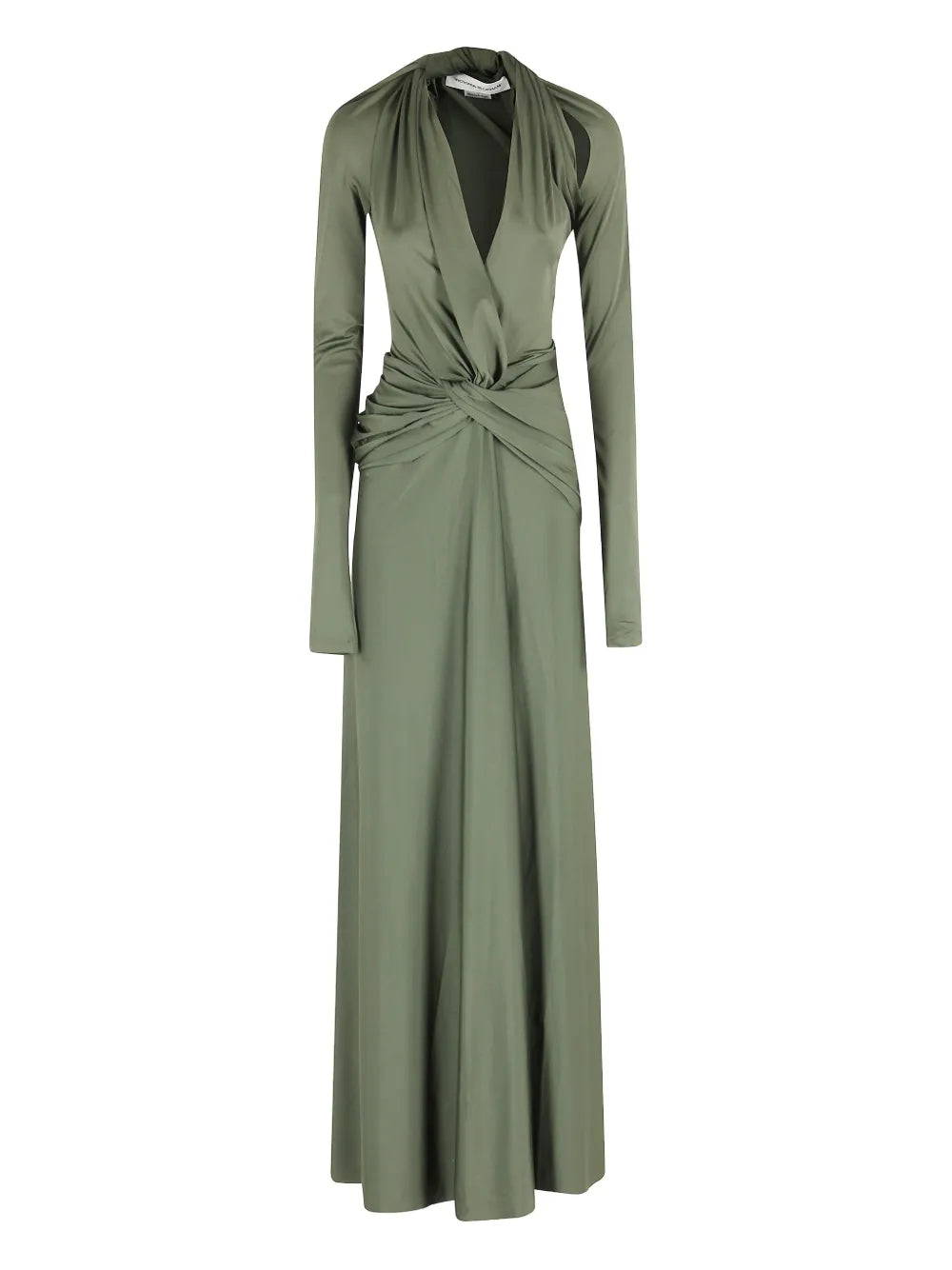 Victoria Beckham Twisted Long Sleeve Gown Dress