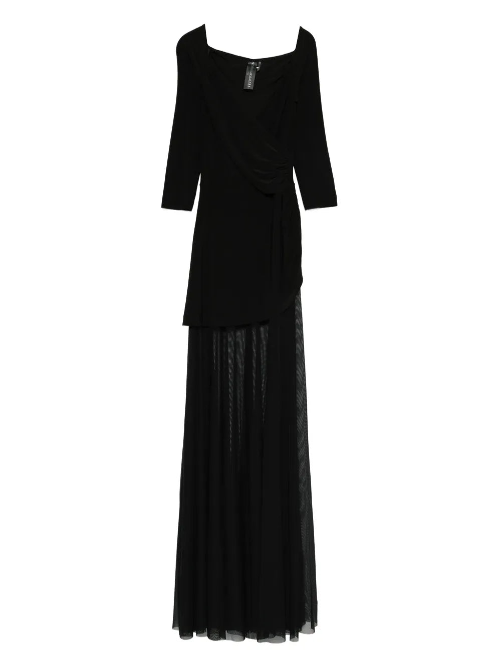 Norma Kamali Draped Design Mesh Panelled Maxi Dress