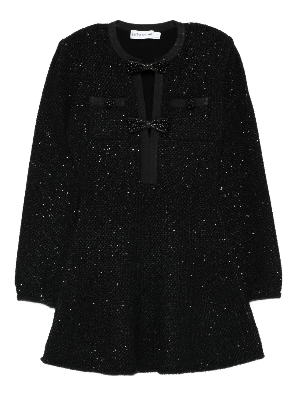 Self Portrait Sequin Bow Mini Dress
