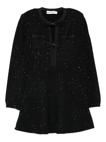 Self Portrait Sequin Bow Mini Dress