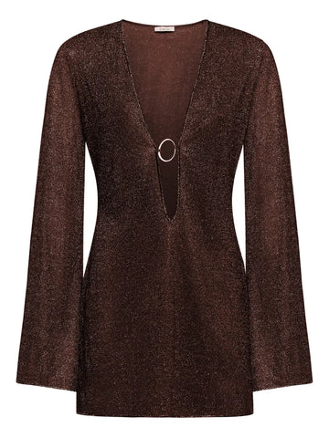 Oseree Lumiere V Neck Mini Dress