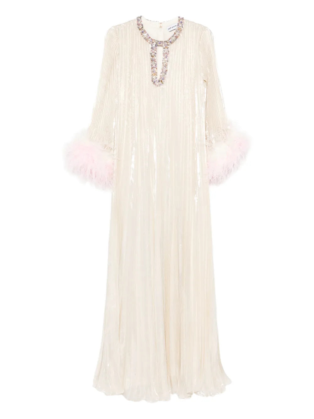 Self Portrait Feather Embellished Maxi Dress
