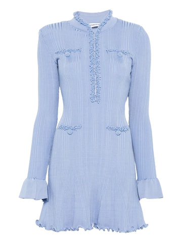 Self Portrait Pearl Trim Knit Mini Dress